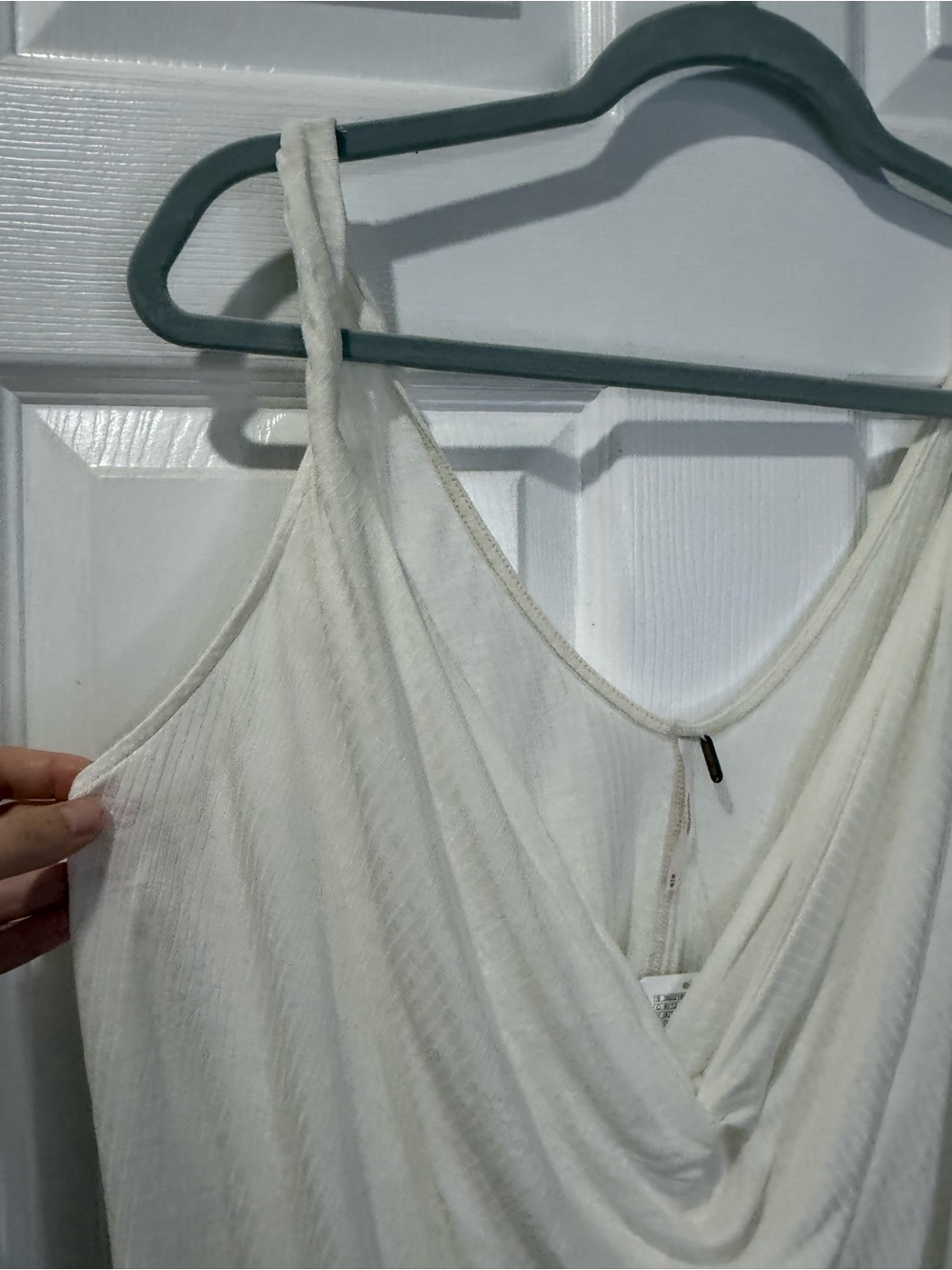 NWT Free People Bullseye Surplice Drape Tank Top Ivory Size Medium - Picture 8 of 9